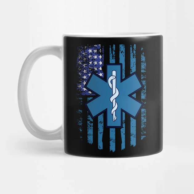 Flag Emergency Medical Services Gift Print American Flag EMS Zip Print by Linco